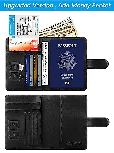 Passport Holder Cover Wallet RFID Blocking (Z _ #Black / Passport Covers)