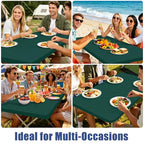 2 Pack Rectangle Spandex Fitted Table Cloth (Blackish Green / 72" x 30" (Rectangular))