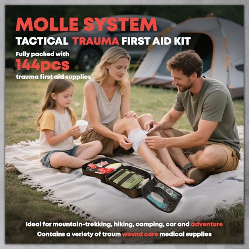 144 Pcs Advanced Trauma First Aid Kit (C-brown)