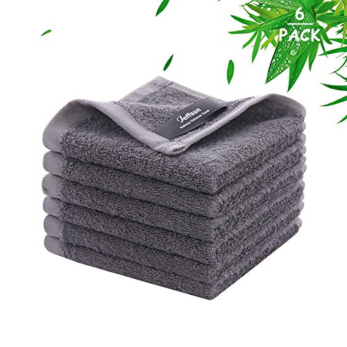 Wash Cloths 6 Pack (Grey / 10x10 inch-6 Pack)