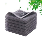 Wash Cloths 6 Pack (Grey / 10x10 inch-6 Pack)