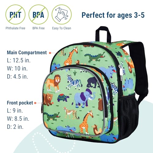 12 Inch Toddler Backpack for Kids (12 x 10 x 4.5 inches / Wild Animals)