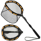 Fishing Net Fish Floating Landing Net with Handle (11.8"/30cm Hoop Size 1.0M Orange(Extendable) / 1.0m (Extendable))