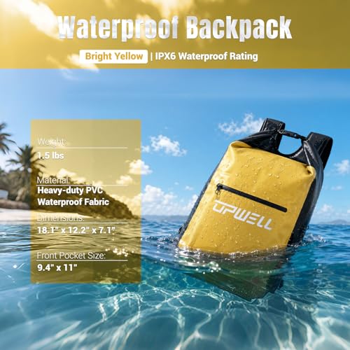 20L Waterproof Dry Bag Boating Backpack for Travel Hiking Camping Kayaking Hiking Swimming Floating Submersible Dry Bag bright yellow (20L / bright yellow)