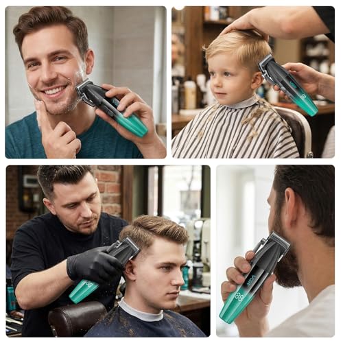 003 Professional Hair Clippers for Men with Clipper Trimmer Set (Green)