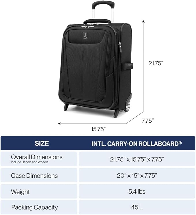 Travelpro Maxlite 5 Softside Expandable Upright 2 Wheel Carry on Luggage - Image 3