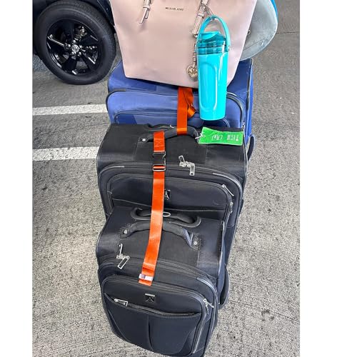 4 Pack Luggage Connector Straps for Carry On Bag Multiple Suitcases (4Pcs Orange / 45 In Connect)
