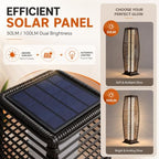 Outdoor Floor Lamp Solar Powered Lantern Waterproof Wicker Boho Deck Lights for Garden Porch Decor (1 PC Large / Crossover)
