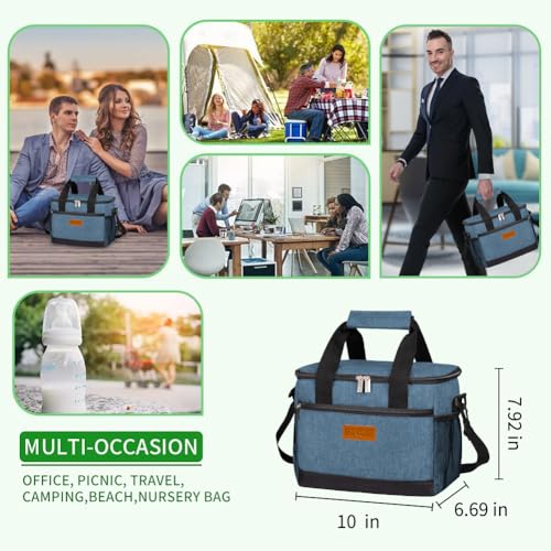 Insulated Lunch Bag (Blue with LOGO / Medium)