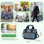 Insulated Lunch Bag (Blue with LOGO / Medium)