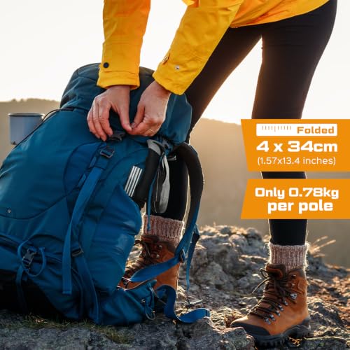 Hiking Poles Collapsible (Grey（110-130cm）)
