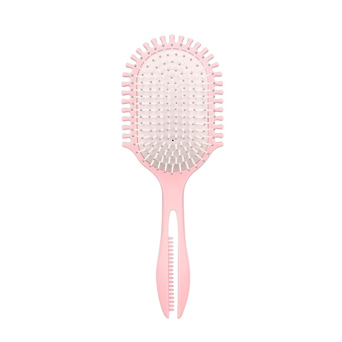 New Multifunctional Curly Hair Cushion Comb, 1Pc Oval New Air Cushion Comb WithHandle, Define Styling Brush,DetanglingHair Brush, Professional Hairstyle Comb, BouncingHair Brush (White Pink)