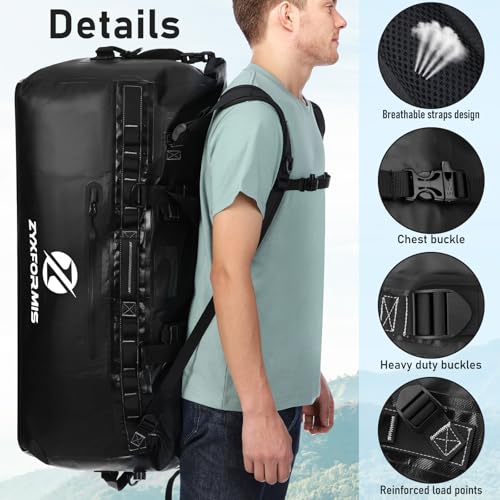Waterproof Duffel Bag with 500D PVC Fabric (65L)