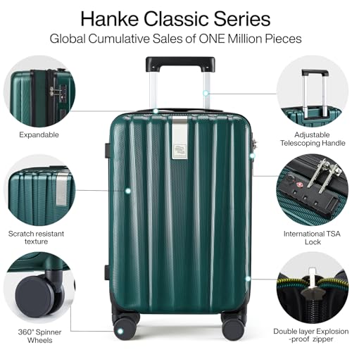 Expandable Hard Shell Luggage Sets (3 Pc Set EXT (20/24/29) / Blackish Green)