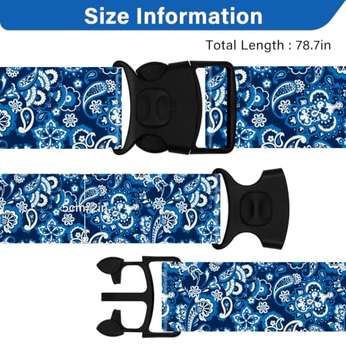 Luggage Straps for Suitcases (Blue Pattern)