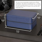 8 Watch Travel Case Storage Organizer for 8 Watches (Blue/Tan)