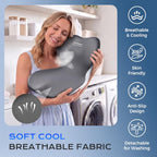 Car Seat Cushion and Lumbar Support Pillow One Piece (Gray-b / 1 Piece)