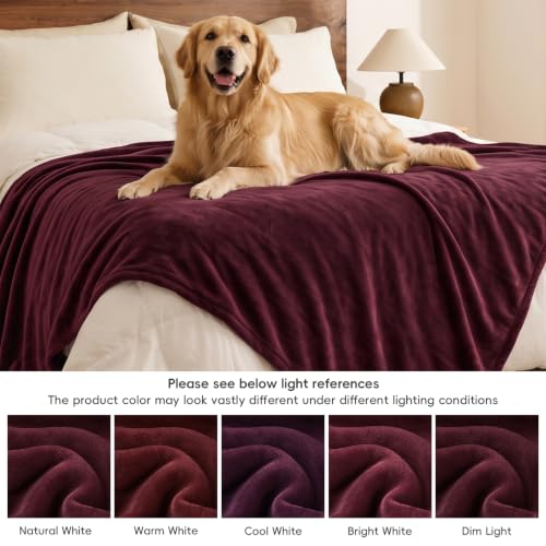 Fleece Throw Blanket 50"x60" (Wine Red / Throw(50" X 60"))