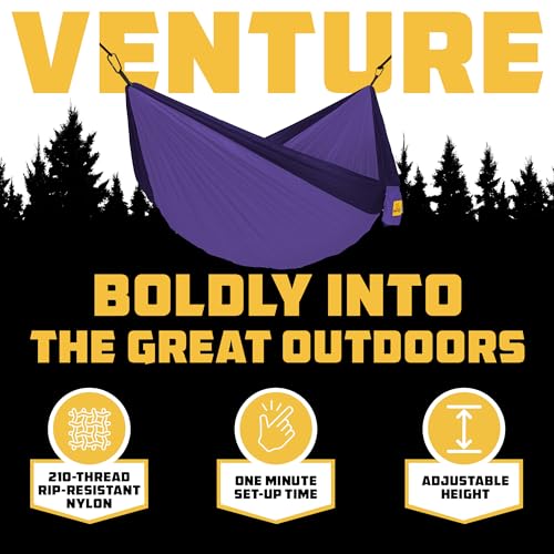 Camping Hammock (Purple & Dark Purple / Double)