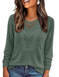 Womens Tops Long Sleeve Shirts Cozy Sweaters Winter Clothing Dark Green 3XL (3X-Large / Dark Green)