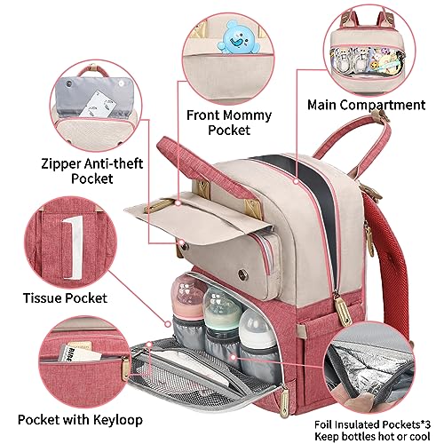 Diaper Bag Backpack (Red)