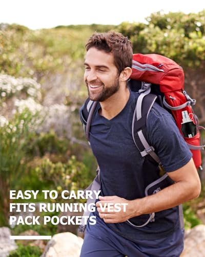 Folding Soft Flask Portable Collapsible Running Lightweight Water Bottle for Outdoor Sports (500ml/16.9oz-2 Pack-Black)