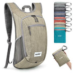 10 15L Small Rucksack Foldable Backpack Lightweight Packable Daypack Travel Outdoor Hiking Shoulder Bag (Beige / 20L)