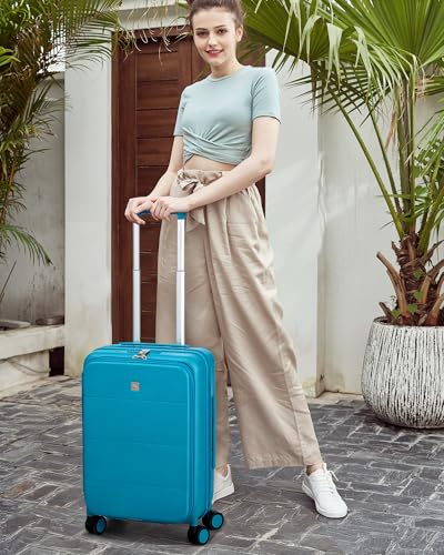 Expandable Medium Checked Luggage (Caribbean Blue / 24 Inch EXT)