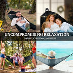 Combo Hammocks with Stand for Outside & Tree Straps (Combo - Black)