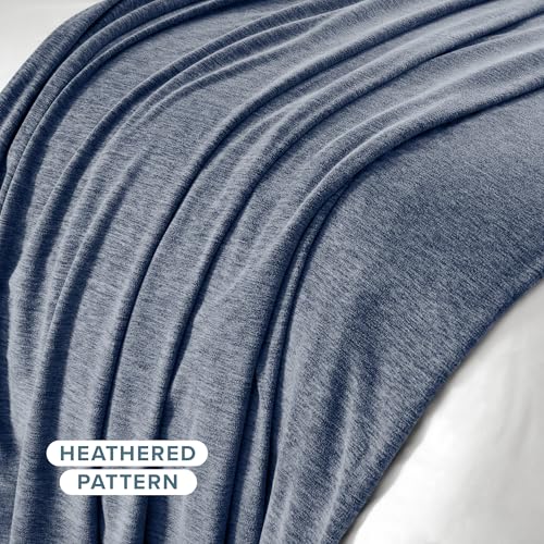 Polar Fleece Blanket (Throw / 02 - Heathered Dark Blue)