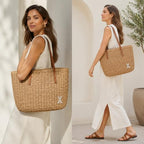 Straw Bags For Women (Khaki-custom)
