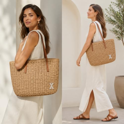 Straw Bags For Women (Khaki-custom)