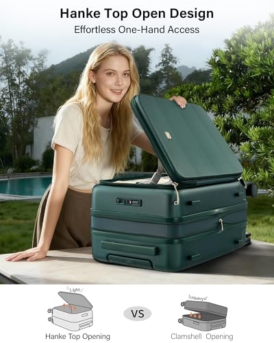 Expandable Medium Checked Luggage (Blackish Green / 24 Inch EXT)