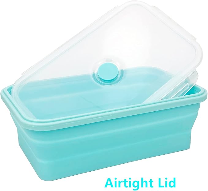 CARTINTS Large Collapsible Camping Food Containers, 1200ml Silicone Lunch - Image 3