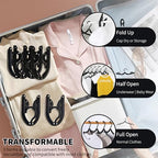 24 Pcs Black Travel Hangers Foldable for Suitcase (24pcs Black With Clothline)