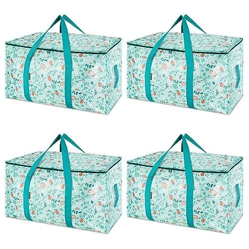 4 Pack Oversized Moving Bags with Reinforced Handles (4-Pack / Spring Stroll)