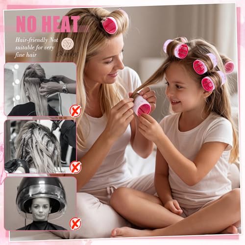 4 Sizes Hair Rollers for Women Self (Cherry Print)