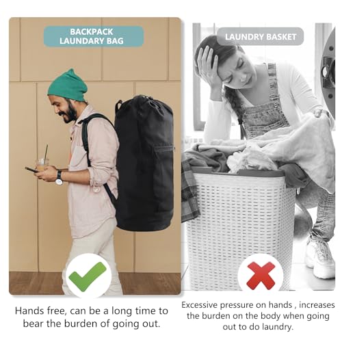 Laundry Bag Backpack (2Pack / Black)