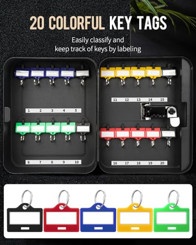 20 Key Steel Key Cabinet (Black / 20 Keys)