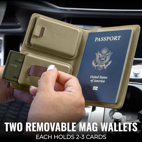 Passport Wallet with Holder for AirTag (Olive)