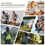 15L Hiking Backpack for Men Women Lightweight Foldable Small Daypack for Travel Camping Outdoor (Green / 15l)