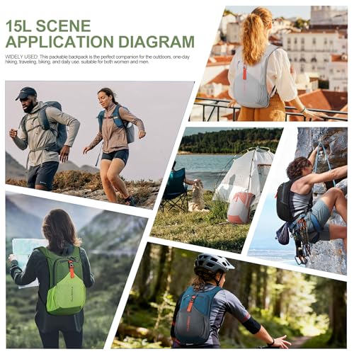 15L Hiking Backpack for Men Women Lightweight Foldable Small Daypack for Travel Camping Outdoor (Green / 15l)