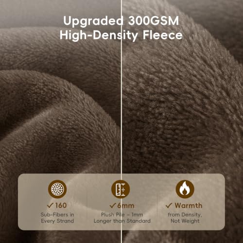 Ultra Soft Fleece Blanket King Size (Cocoa Brown / King(108" X 90"))