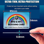 2 Pack RFID Blocking Card for Credit Debit ID Card (Rainbow)