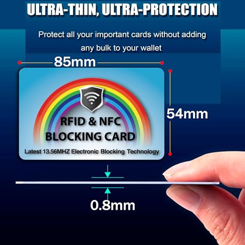 5 Pack RFID Blocking Card Protect Your Entire Wallet (Rainbow)