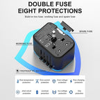 Universal International Power Travel Plug Adapter (Black and Blue)