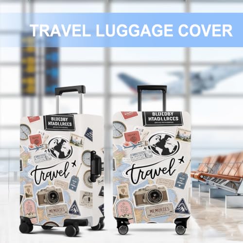Travel Stickers Luggage Cover Washable Suitcase Protector Anti (Travel Stickers / M(24-26inch suitcase))