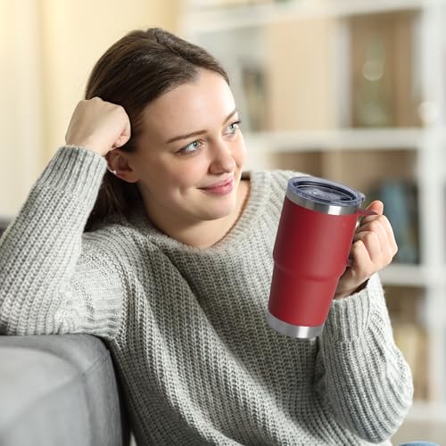 20oz Tumbler Bulk with Lid (Red / 20 Ounces-12)