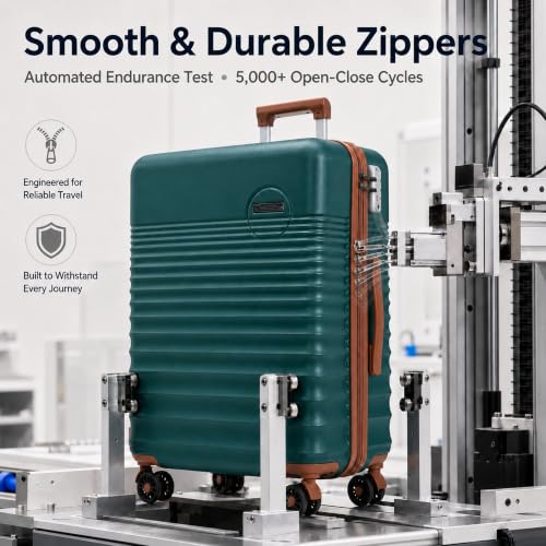 Carry On Luggage 22x14x9 Airline Approved Suitcase with Wheels (Teal / 3 Piece Sets (20/BP/TB))