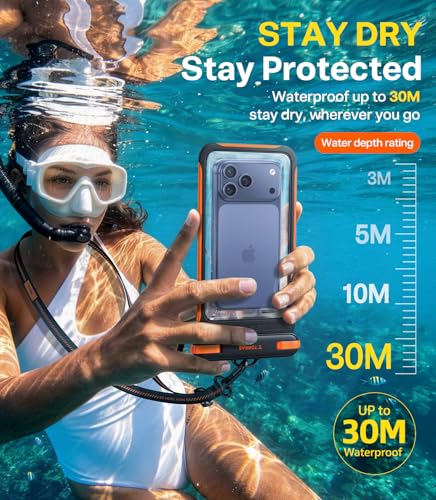 IPX8 Waterproof Phone Pouch Floating (7.0 inch / 2 Pack-Black & White)